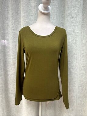 BOSS Hugo Boss olive green long sleeve t-shirt  top